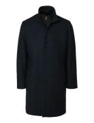 Selected Slhrainar Wool Blend Coat Noos Marinblå