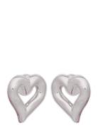 Syster P Puff Heart Earrings Silver Silver