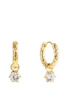 By Jolima Como Hoop Earring Crystal Guld