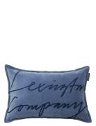 Lexington Home Logo Organic Cotton Velvet 60X40 Pillow Blå