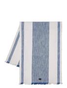 Lexington Home Striped Organic Cotton Runner With Fringes Blå