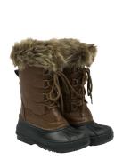 Mikk-line Winter Boot Rubber W. Fake Fur Brun