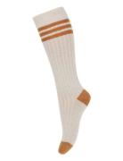 Mp Denmark Merle Glitter Knee Socks Beige