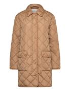 GANT Quilted Coat With Cord Trim Beige