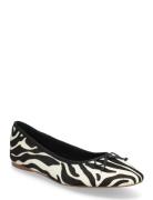 Mango Animal-Print Ballet Flats Svart