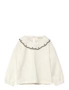 Mango Cotton T-Shirt With Embroidered Stars Kräm